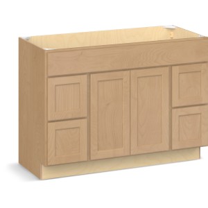RELIABILT Parkstone II Vanity Base, Wheat Stained, 48" W, 2 Doors 4 Drawers, Fully Assembled - 641213 | Lowe's Pro Supply